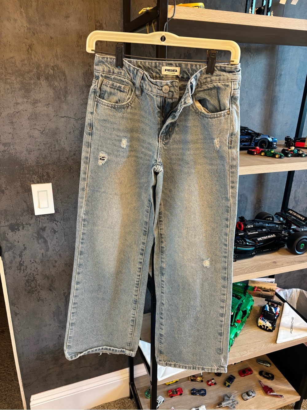 RSQ Light Blue Distressed wide -Leg Jeans